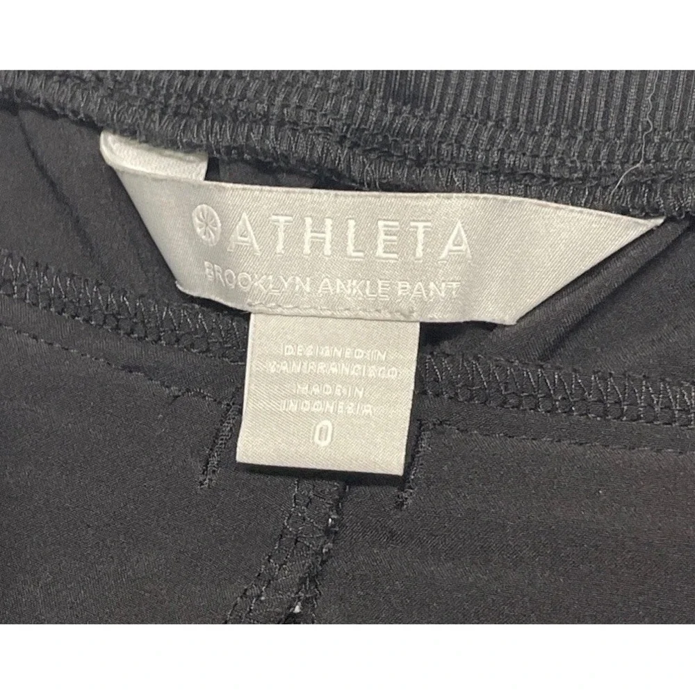 ATHLETA Brooklyn Ankle‎ Pant Black Lightweight Pants Work Travel Women's Size 0